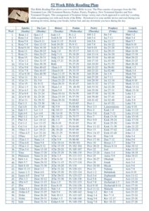 One Year Bible Reading Plan Printable - We Love Printables