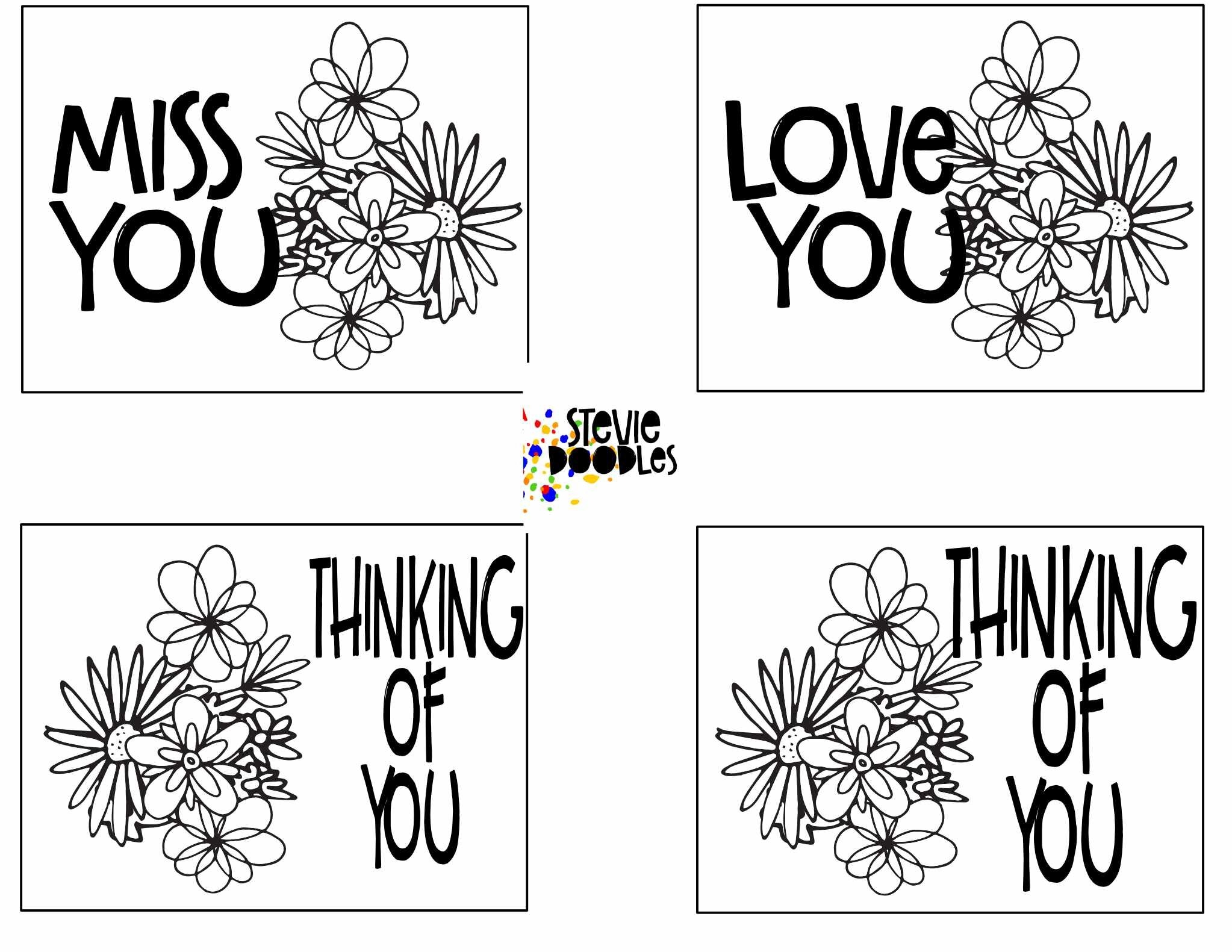 28 Free Thinking Of You Cards To Color Stevie Doodles