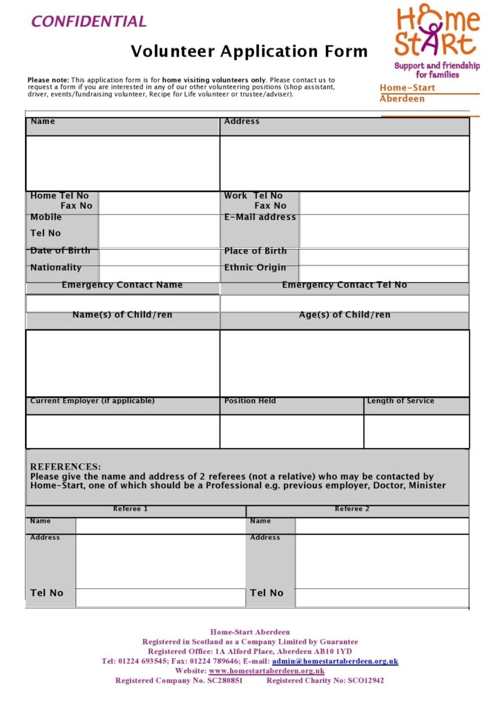 30 Printable Volunteer Application Templates Free TemplateArchive