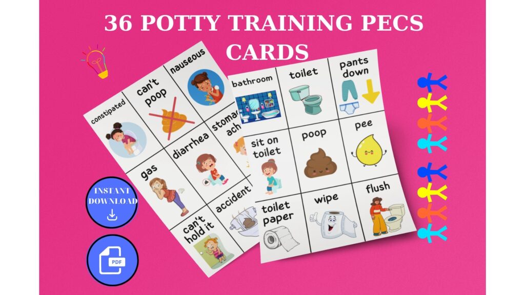 36 Printable Pecs Communication Cards For Potty Training For Girls 