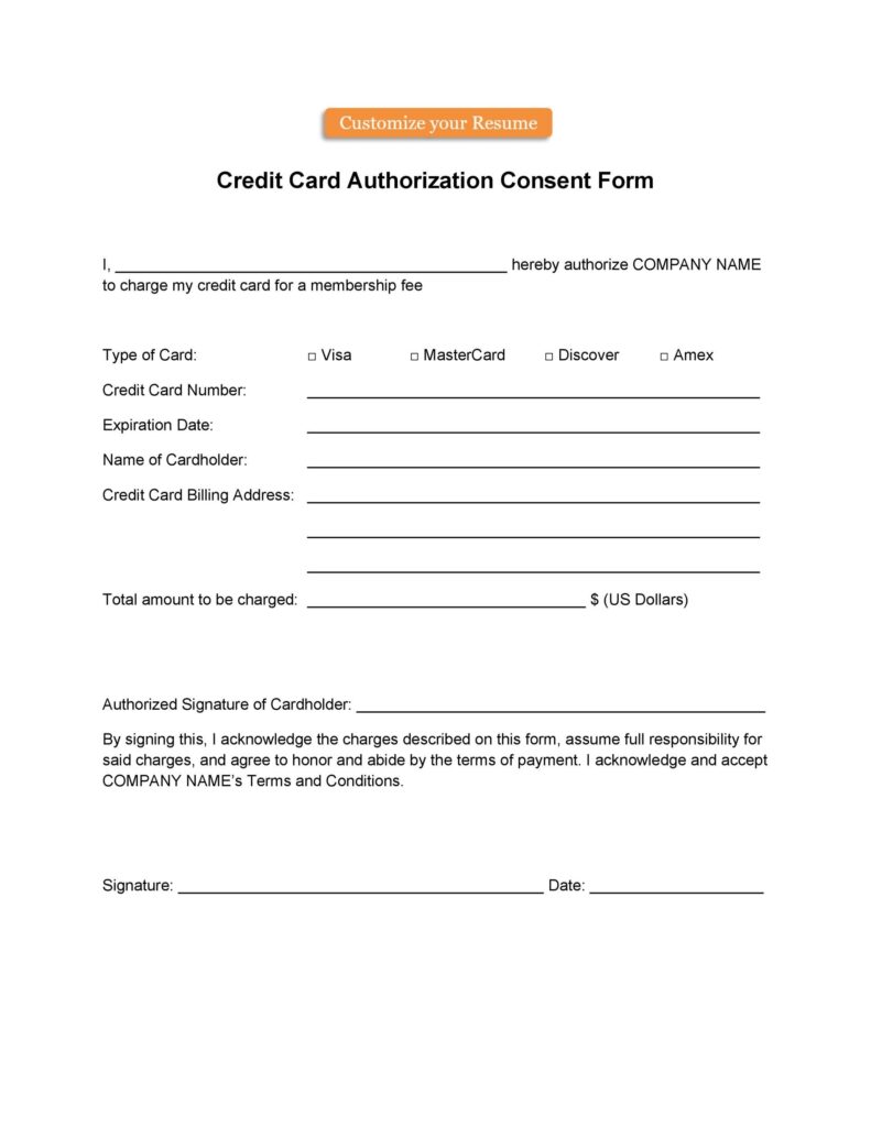 43 Credit Card Authorization Forms Templates Ready to Use 