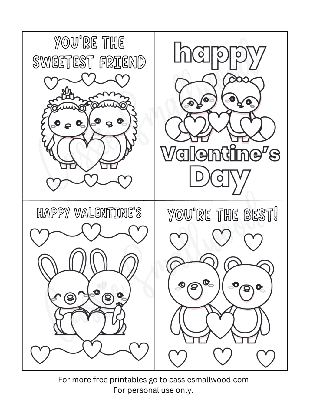 93 CUTEST Printable Valentine s Day Cards To Color Cassie Smallwood