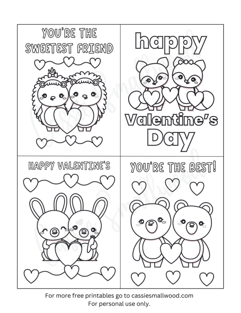 93 CUTEST Printable Valentine s Day Cards To Color Cassie Smallwood