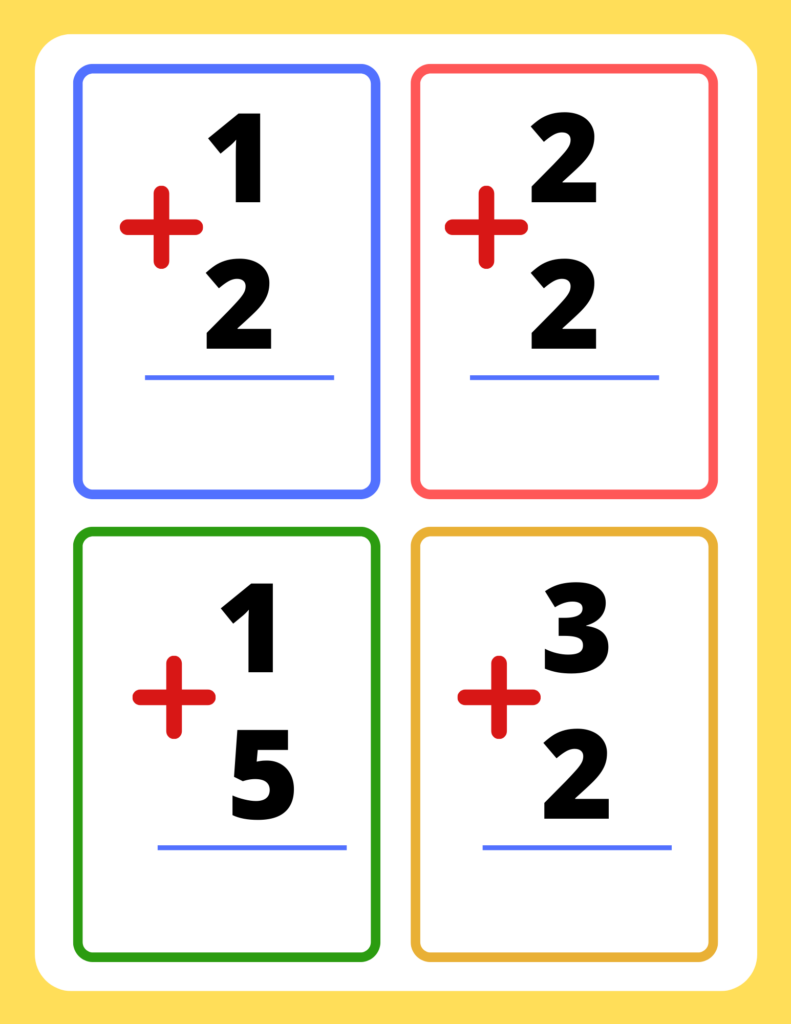 Addition Flash Cards Up To 20 L Printable Addition Practice Pages For 