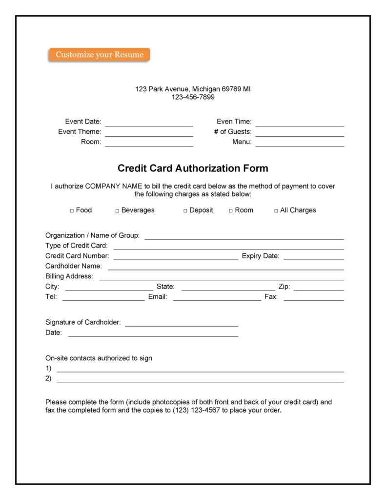 Authorization Form Template Word