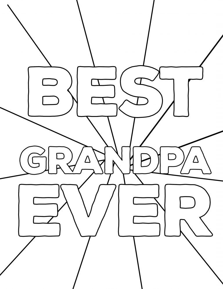 Best Grandpa Printable Coloring Page For Special Day Happy Fathers 