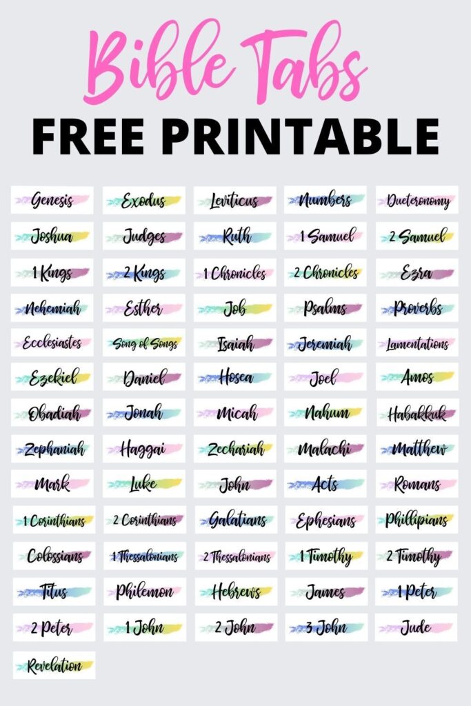 Bible Tabs Free Printable Printable Word Searches