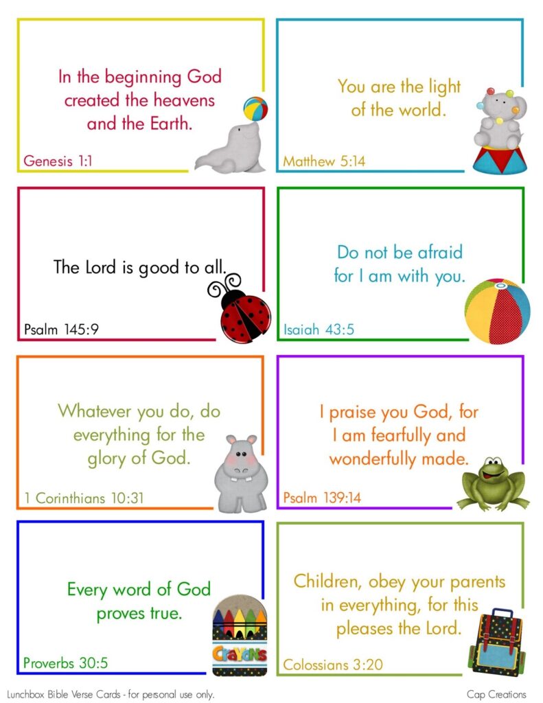 Bible Verse Cards Printable