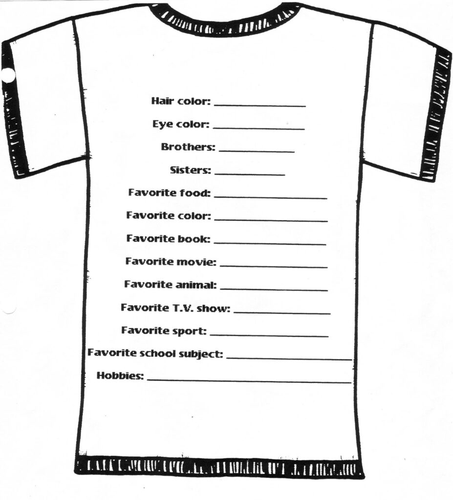 Blank T Shirt Order Form Template