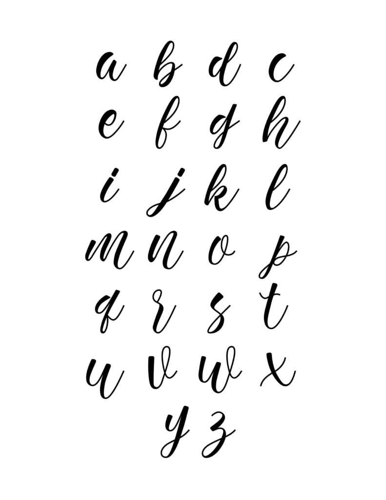 Calligraphy Alphabet Printable Customize And Print