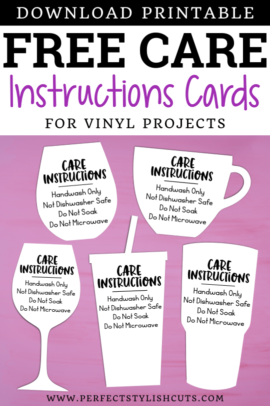 Care Instruction Free Printable Care Cards