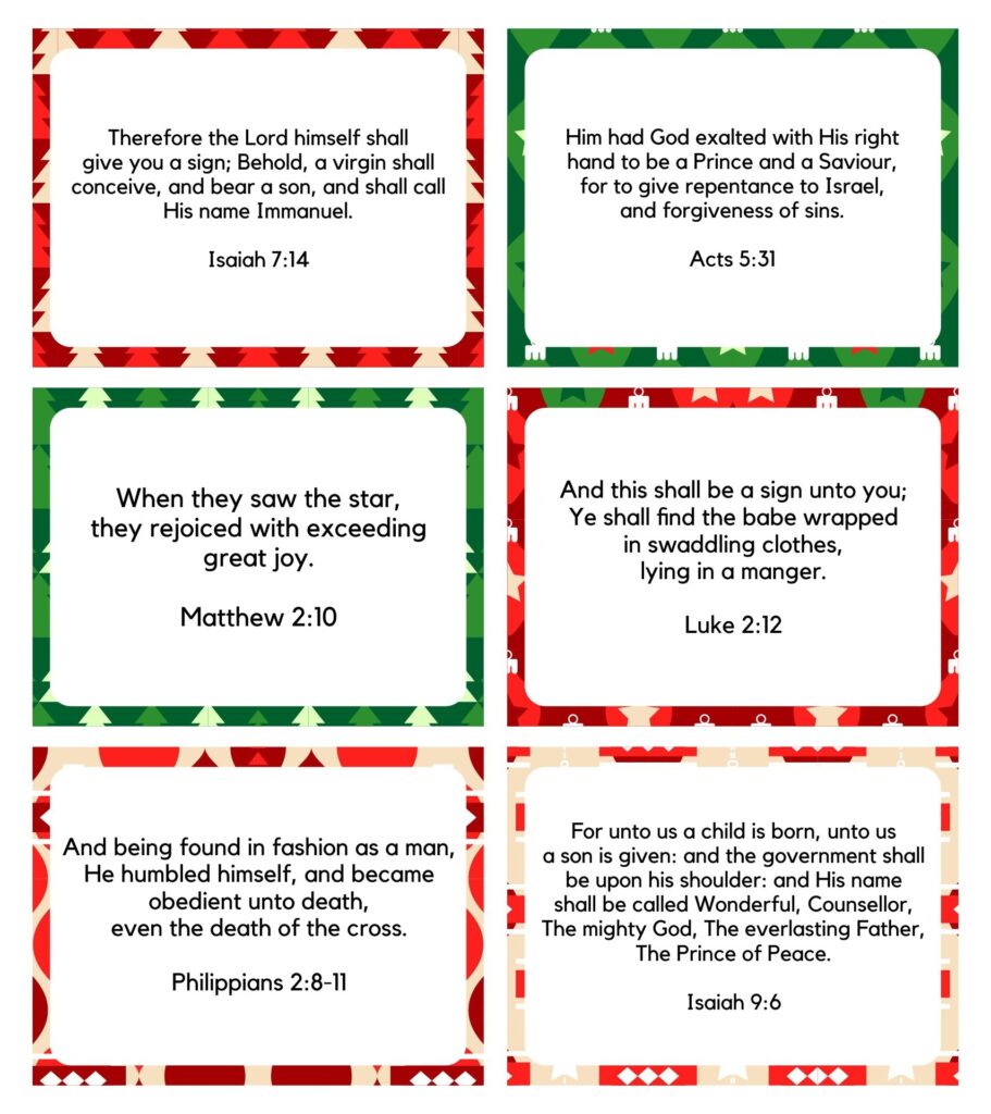 Christmas Bible Verses 15 Free PDF Printables Printablee