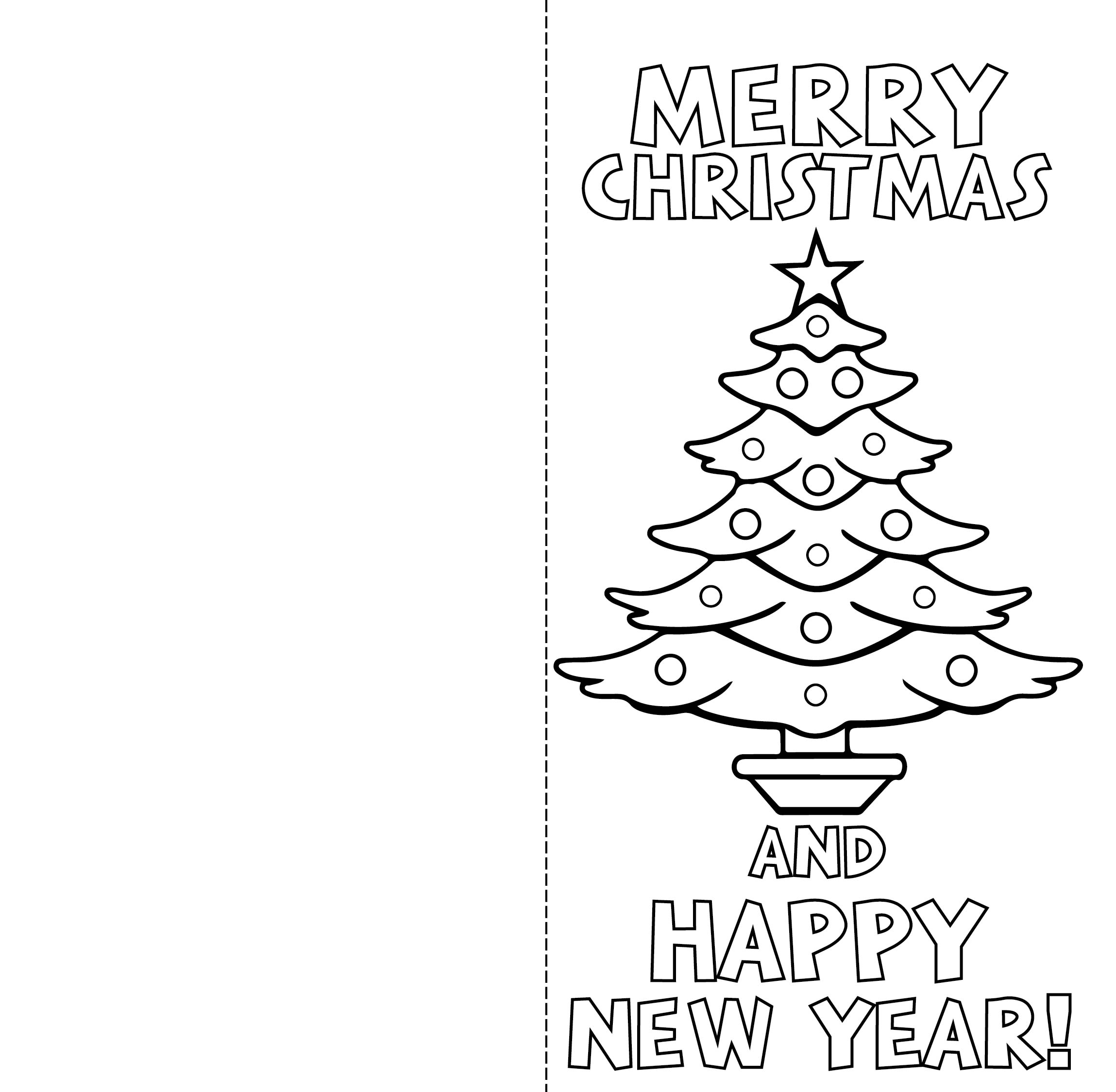 Christmas Cards To Color 10 Free PDF Printables Printablee