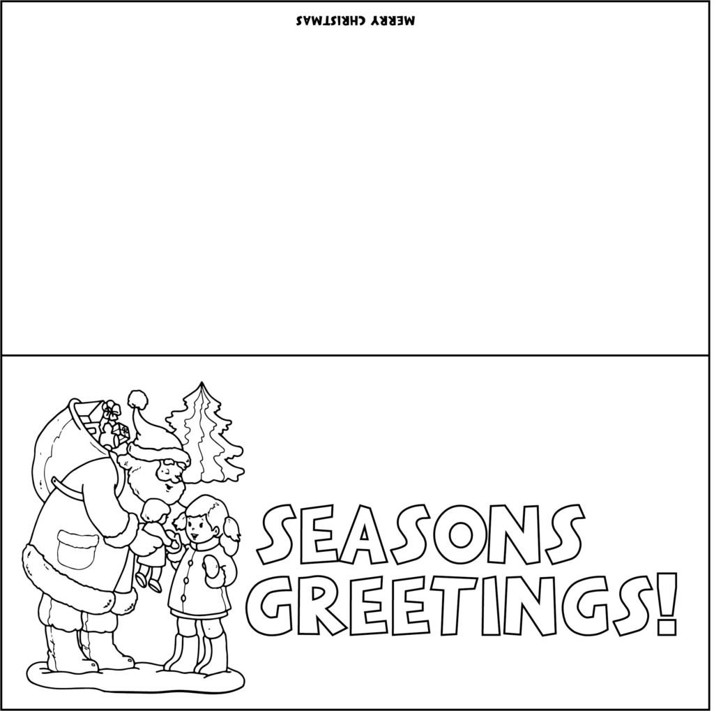 Christmas Cards To Color 10 Free PDF Printables Printablee