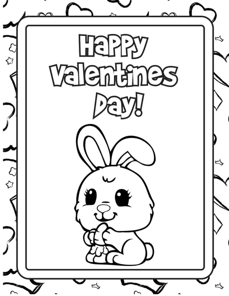 Coloring Page Printable Valentines Day Cards To Color