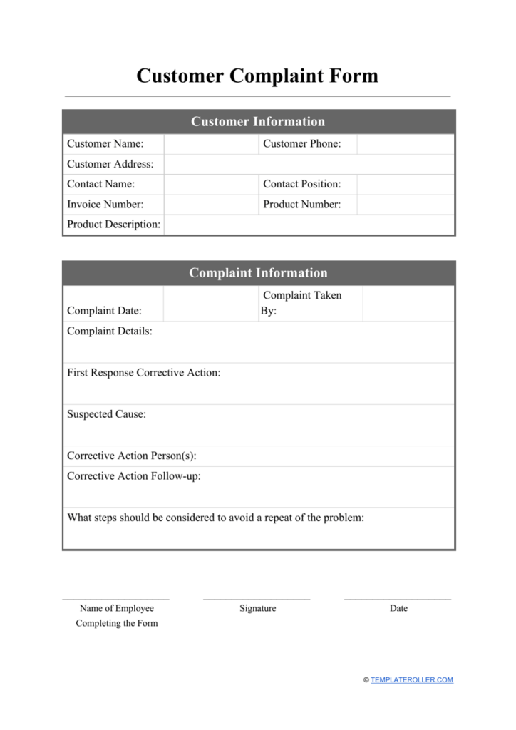 Complaints Procedure Template