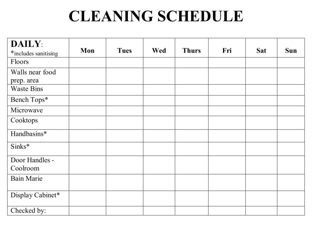 Daily Cleaning Checklist 10 Free PDF Printables Printablee