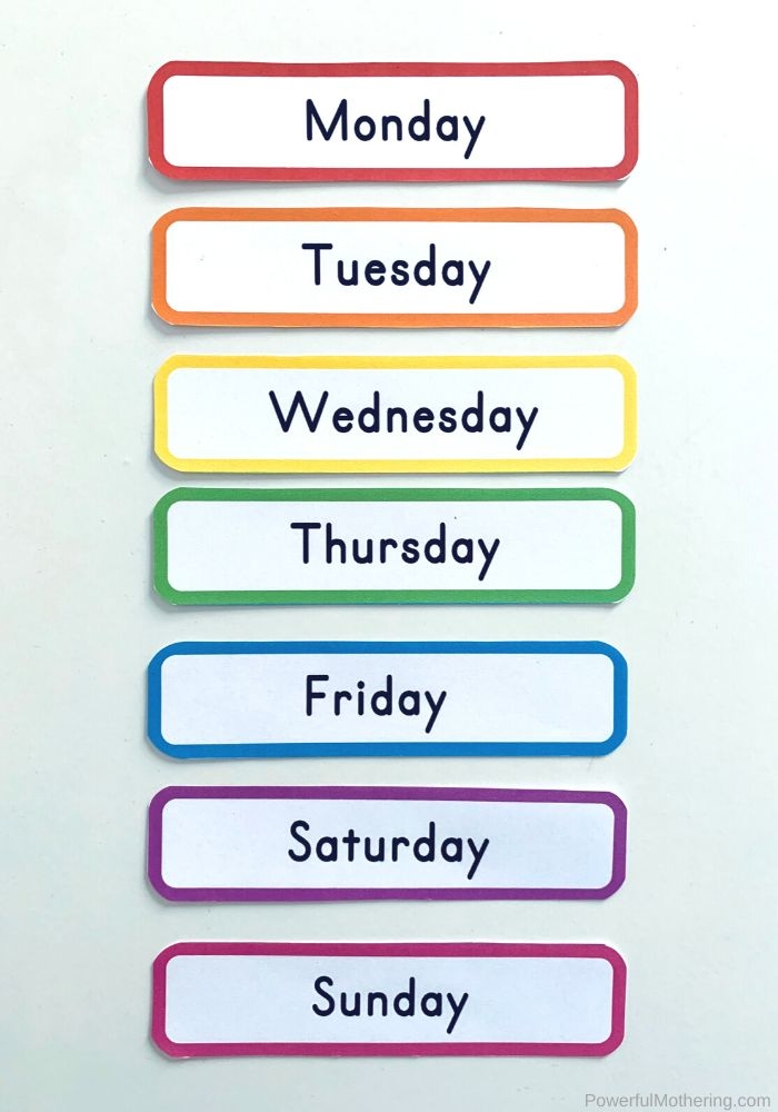 Days Of The Week Labels Free Printable Pdf