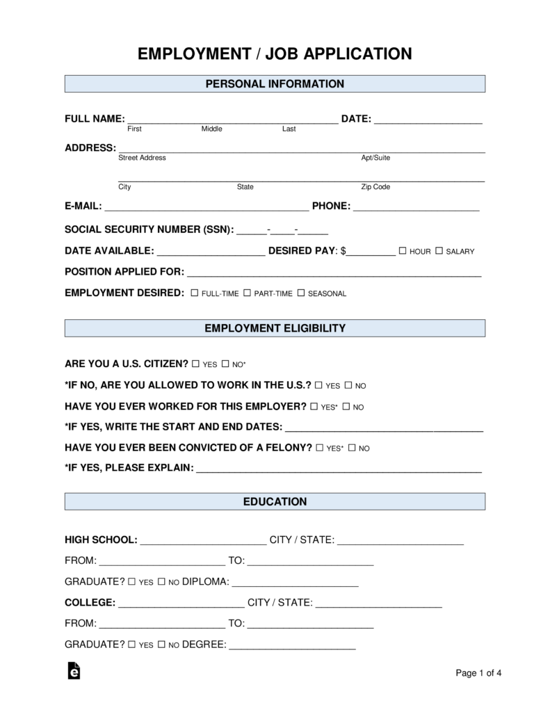 Employment Application Template Microsoft Word KAESG BLOG