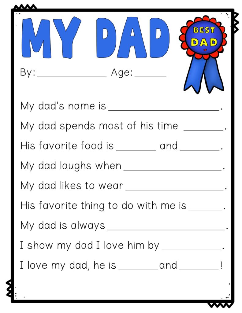 Father s Day Fill In The Blank Printable Free Printable Word Searches