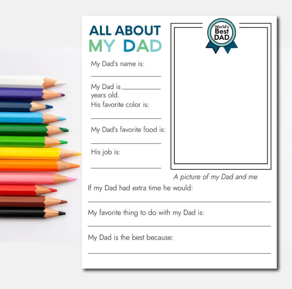 Father s Day Printable Fill In Sheet From Thirty Handmade Days