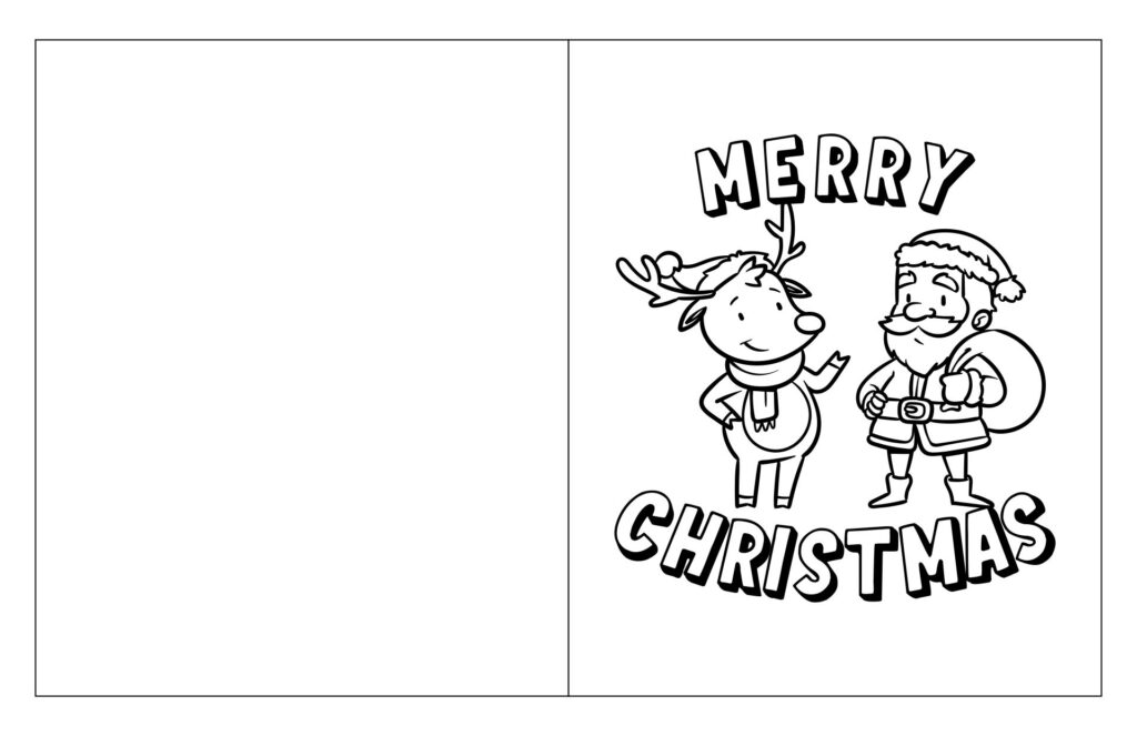 Foldable Coloring Christmas Cards 15 Free PDF Printables Printablee