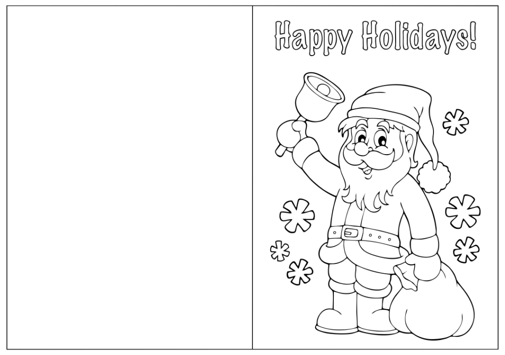 Foldable Coloring Printable Christmas Cards