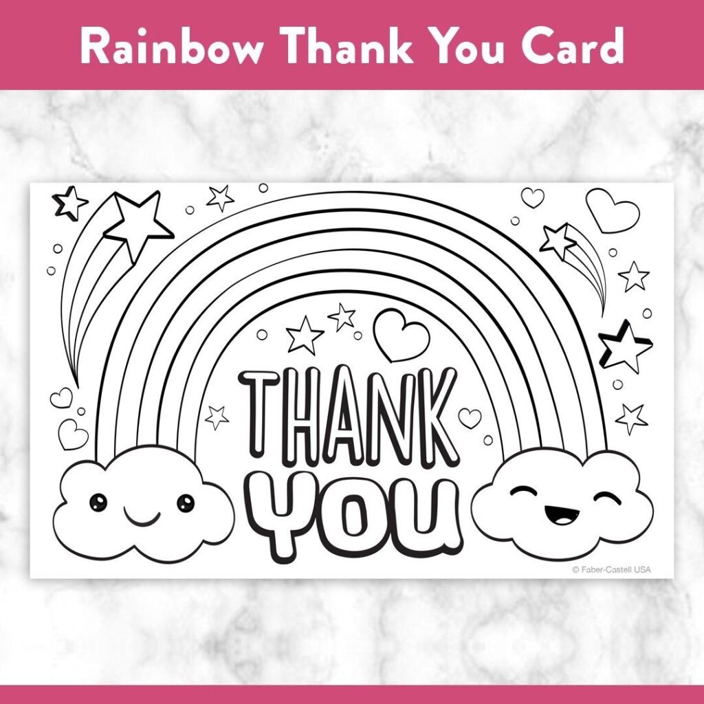 Foldable Free Printable Thank You Cards To Color