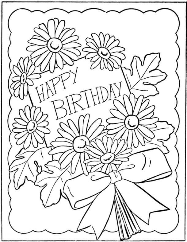 Free Colorable Printable Birthday Cards