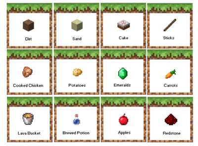 Minecraft Food Labels Free Printables - We Love Printables