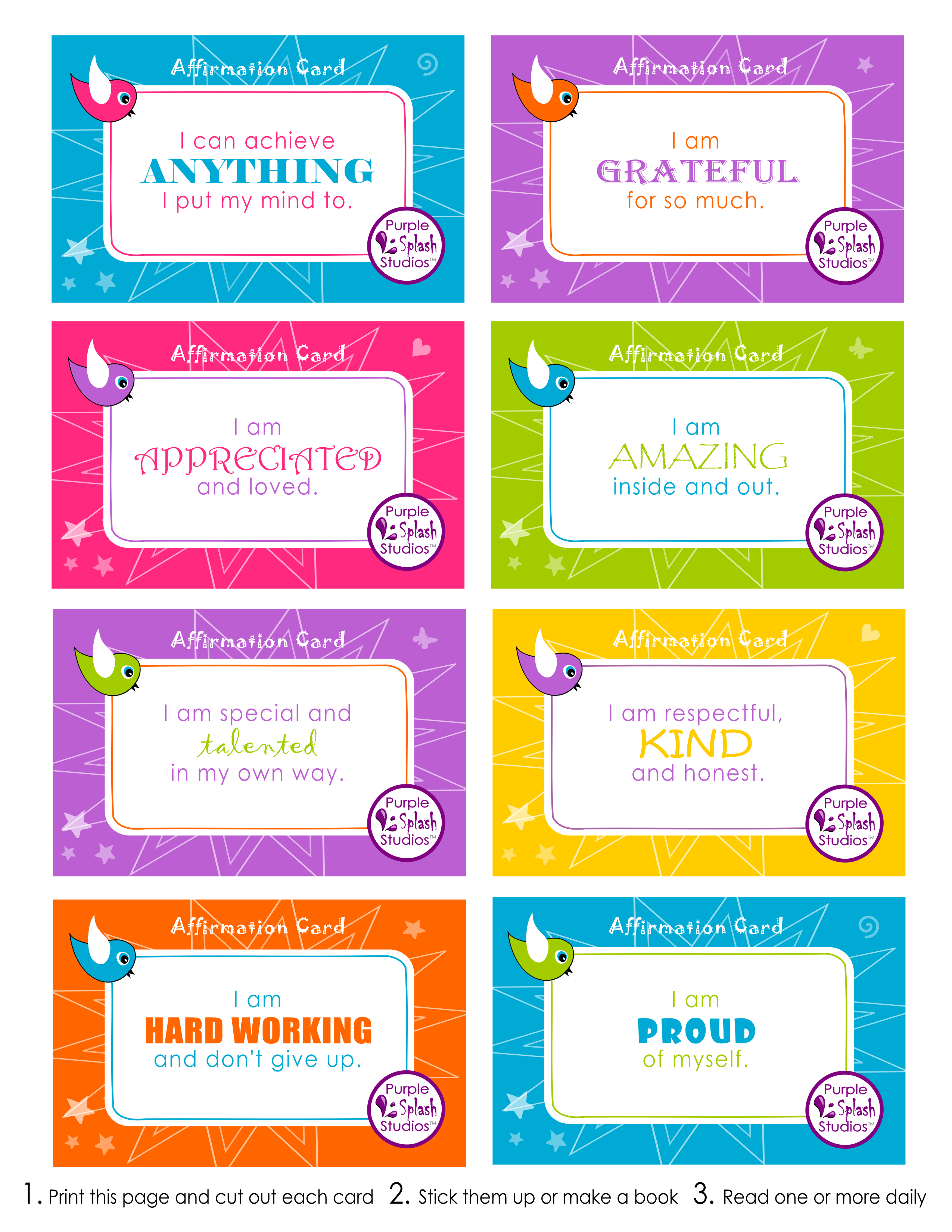 Free Printable Affirmation Cards Pdf For Students Printable Word Searches