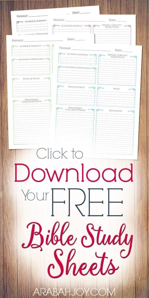 Free Printable Bible Study Guides For Women