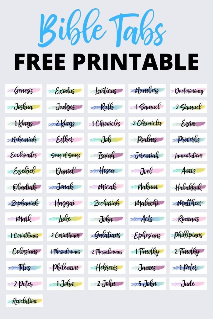 Free Printable Bible Tabs