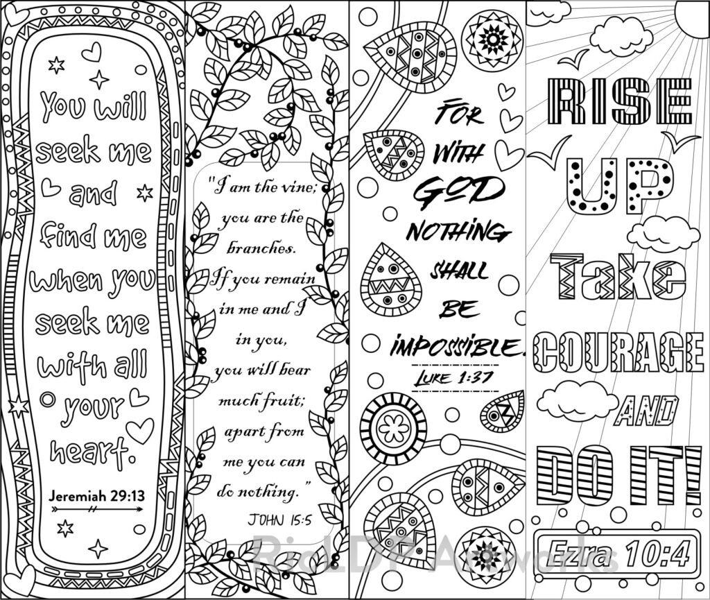 Free Printable Bible Verse Bookmarks To Color