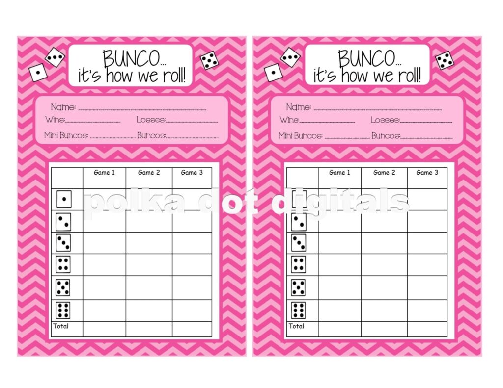 Free Printable Bunco Score Sheets Printable edu pe