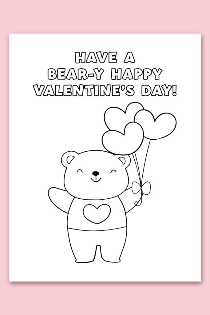 Free Printable Coloring Valentines Day Cards For Kids