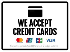 Printable Credit Card Fee Sign - We Love Printables