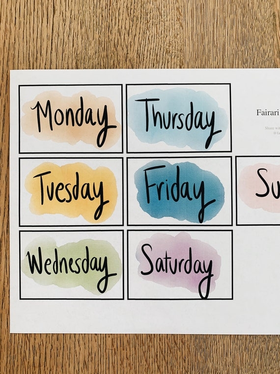 Free Printable Days Of The Week Labels FREE PRINTABLE TEMPLATES