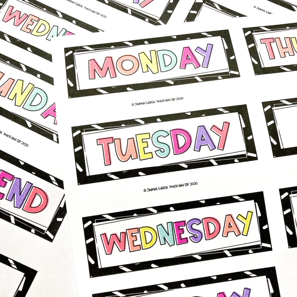 Free Printable Days Of The Week Labels Printable Kids Entertainment