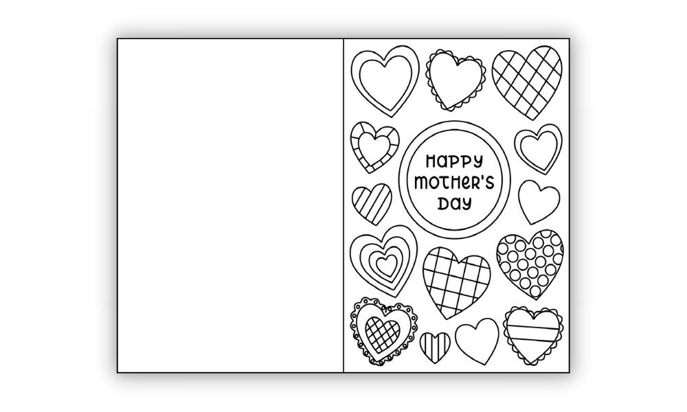 Free Printable Folding Mothers Day Coloring Cards