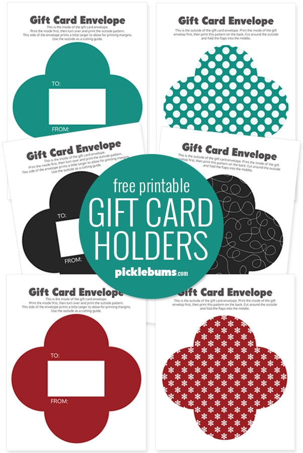 Free Printable Gift Card Holders Picklebums