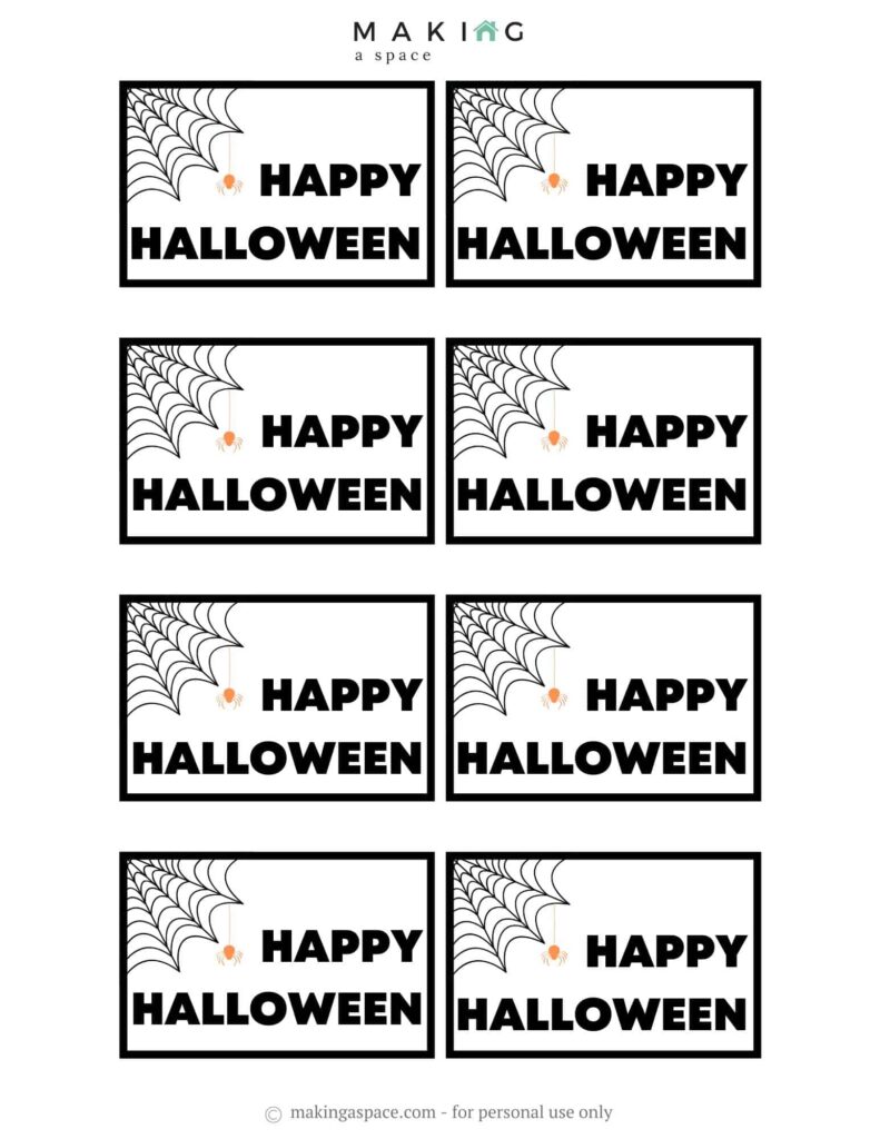 Free Printable Halloween Tags Black And White