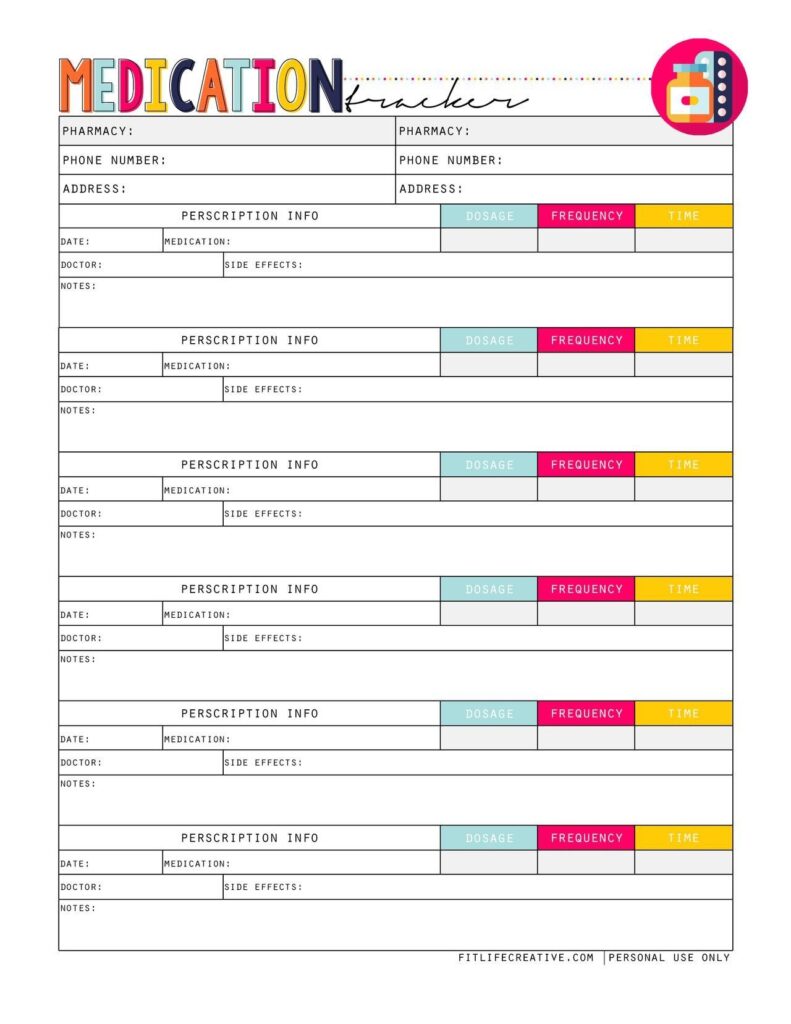 Free Printable Medication Chart Customize And Print