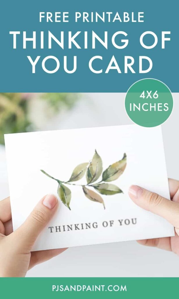 Free Printable Thinking Of You Card Instant Download Pjs And Paint