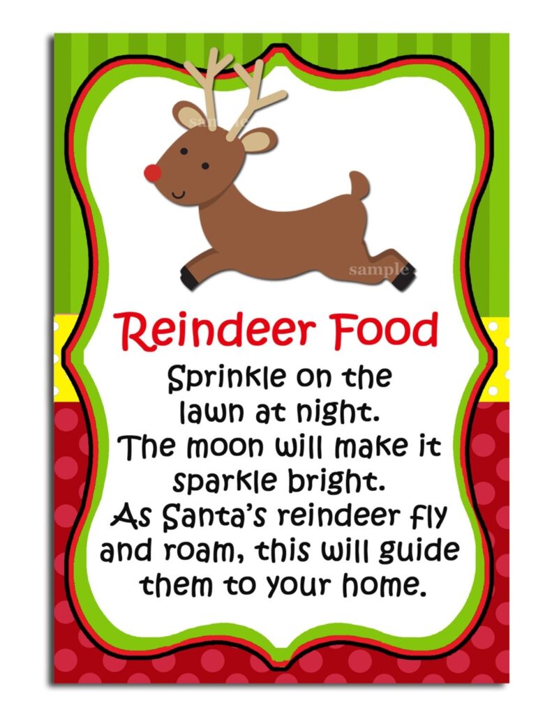 Free Reindeer Food Printable Tags