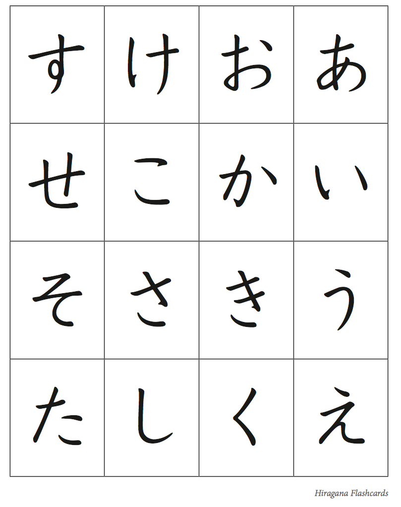 Hiragana Flash Cards Printable Customize And Print