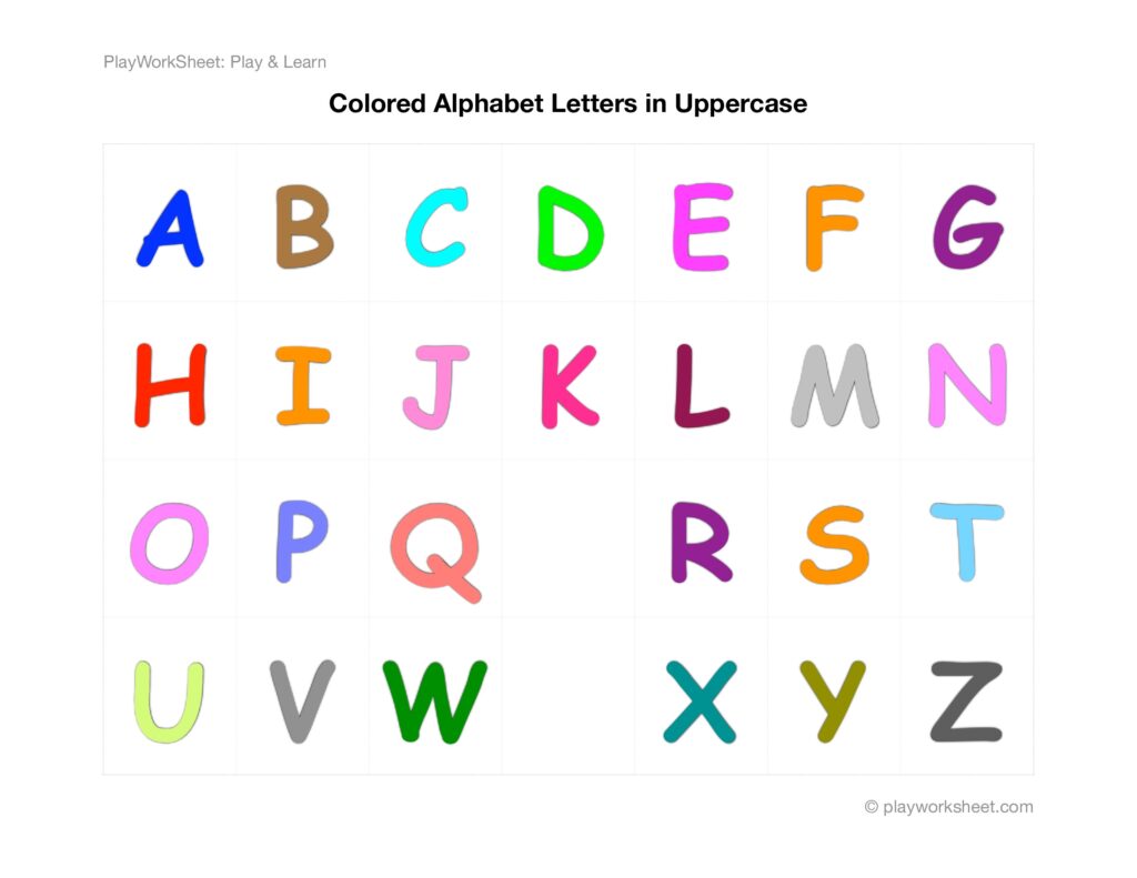 Individual Colorful Alphabet Letters Printable