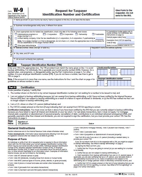 IRS Form W 9 Iowa FAIR Plan Association