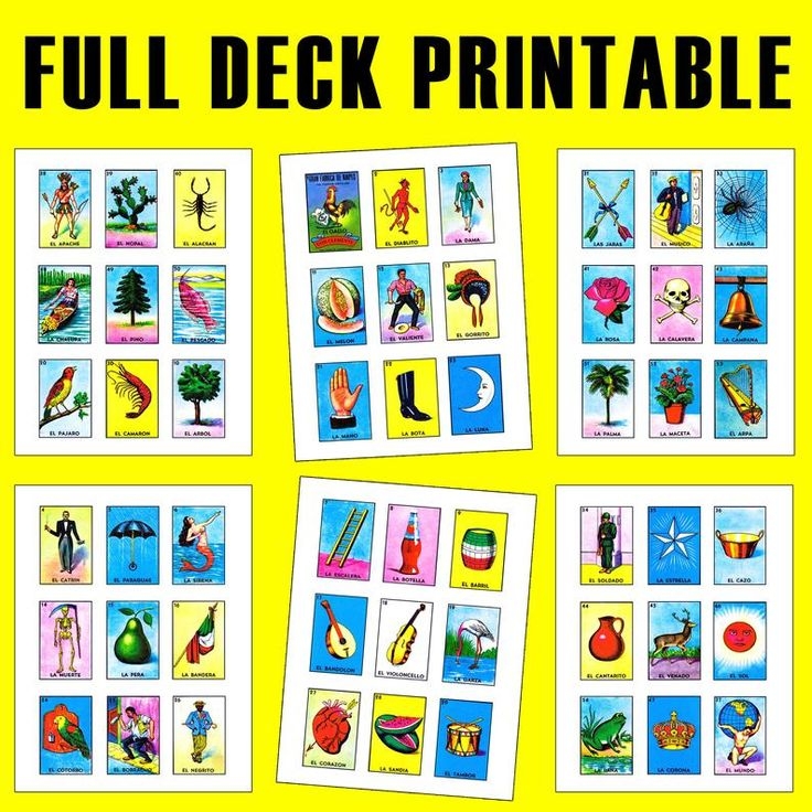 Large Free Printable Loteria Cards