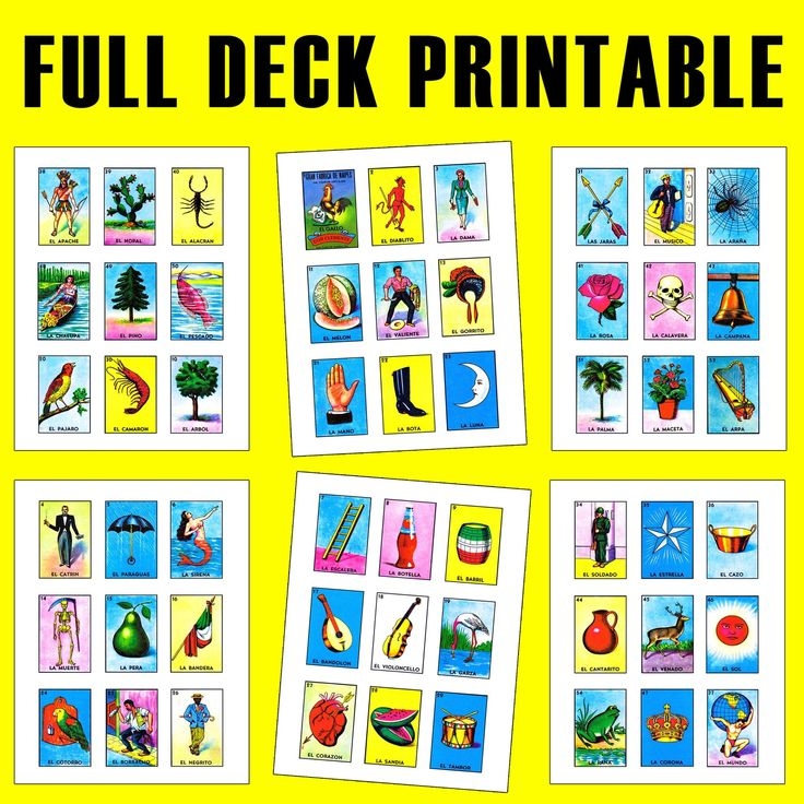 Large Free Printable Loteria Cards